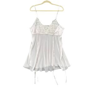 Linea‎ Donatella White Embroidered Lace Spaghetti Straps Lingerie Camisole Large